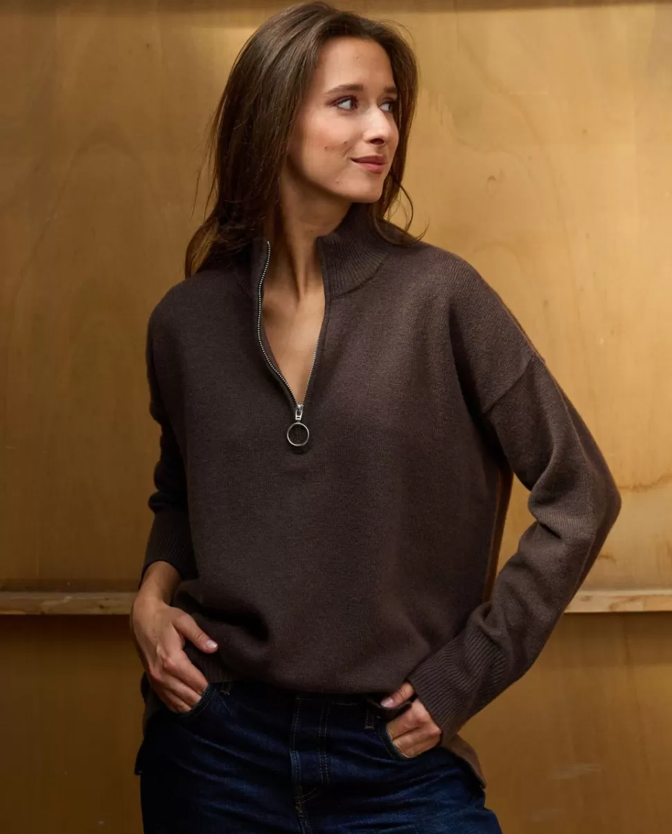 Femme Acanthe Pulls & Cardigans | Pull col zippé loose 100% lambswool