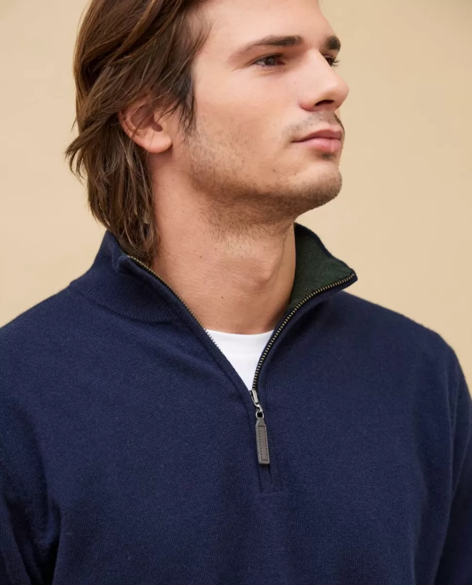 Homme Acanthe Pulls | Pull col zippé 100% cachemire