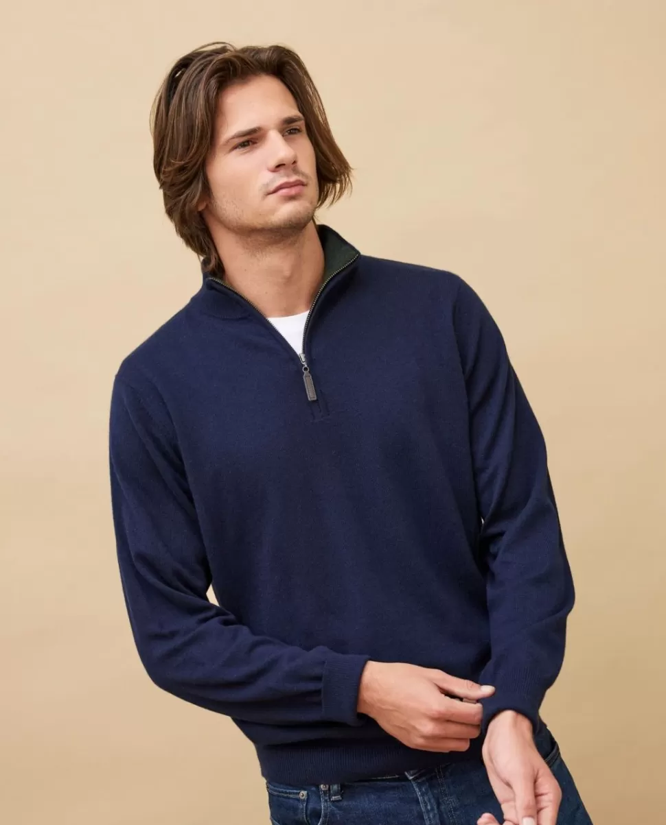 Homme Acanthe Pulls | Pull col zippé 100% cachemire