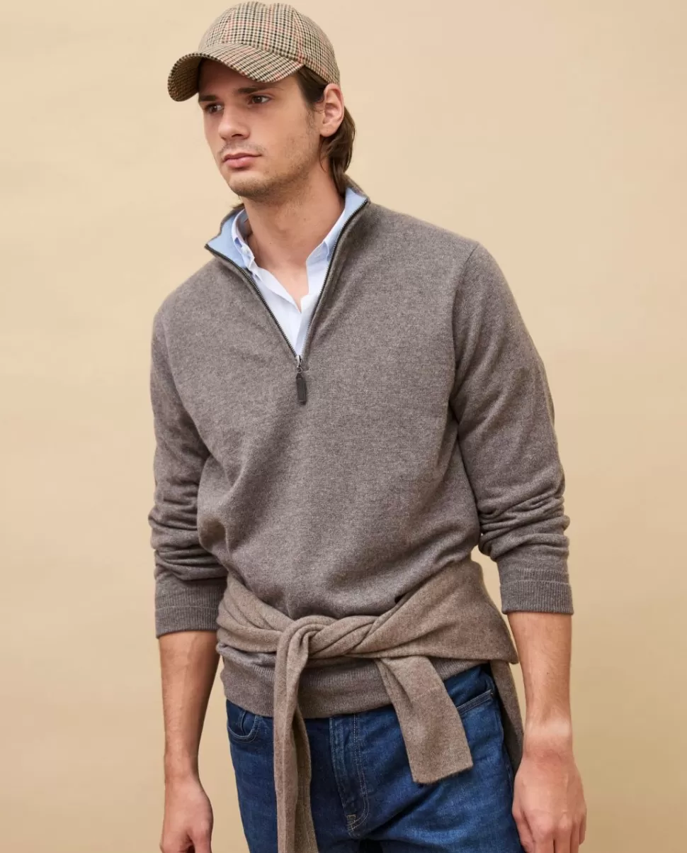 Homme Acanthe Pulls | Pull col zippé 100% cachemire