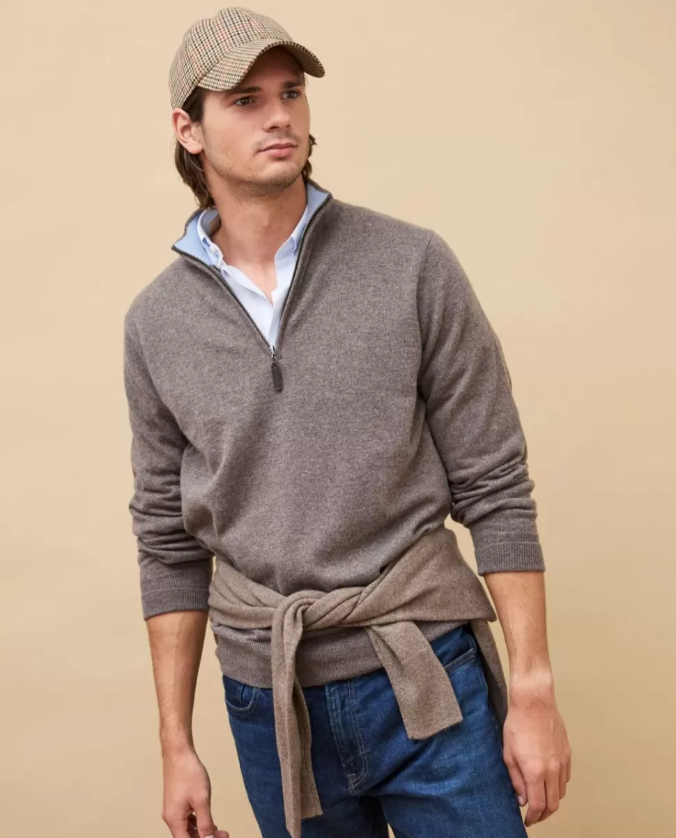 Homme Acanthe Pulls | Pull col zippé 100% cachemire