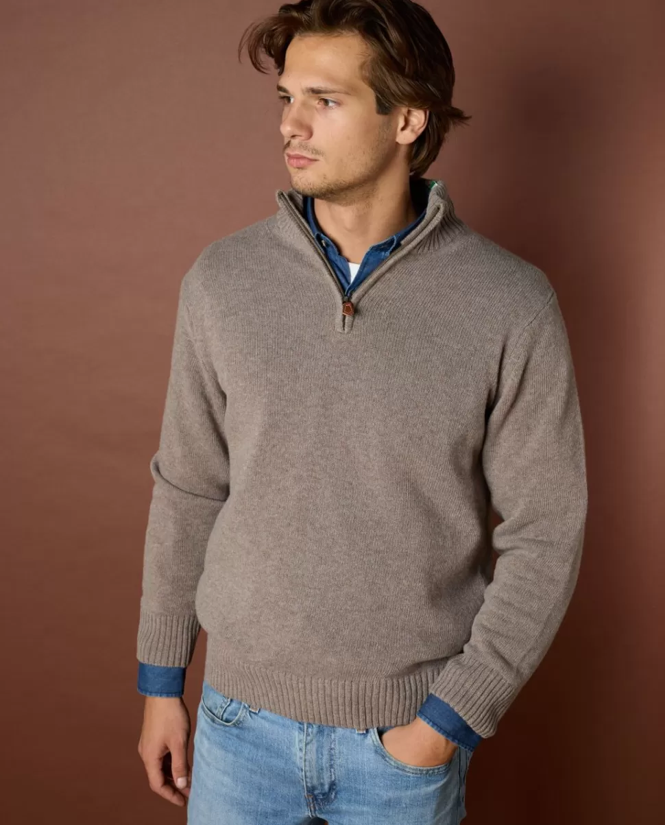 Homme Acanthe Pulls | Pull col zippé mérinos-cachemire