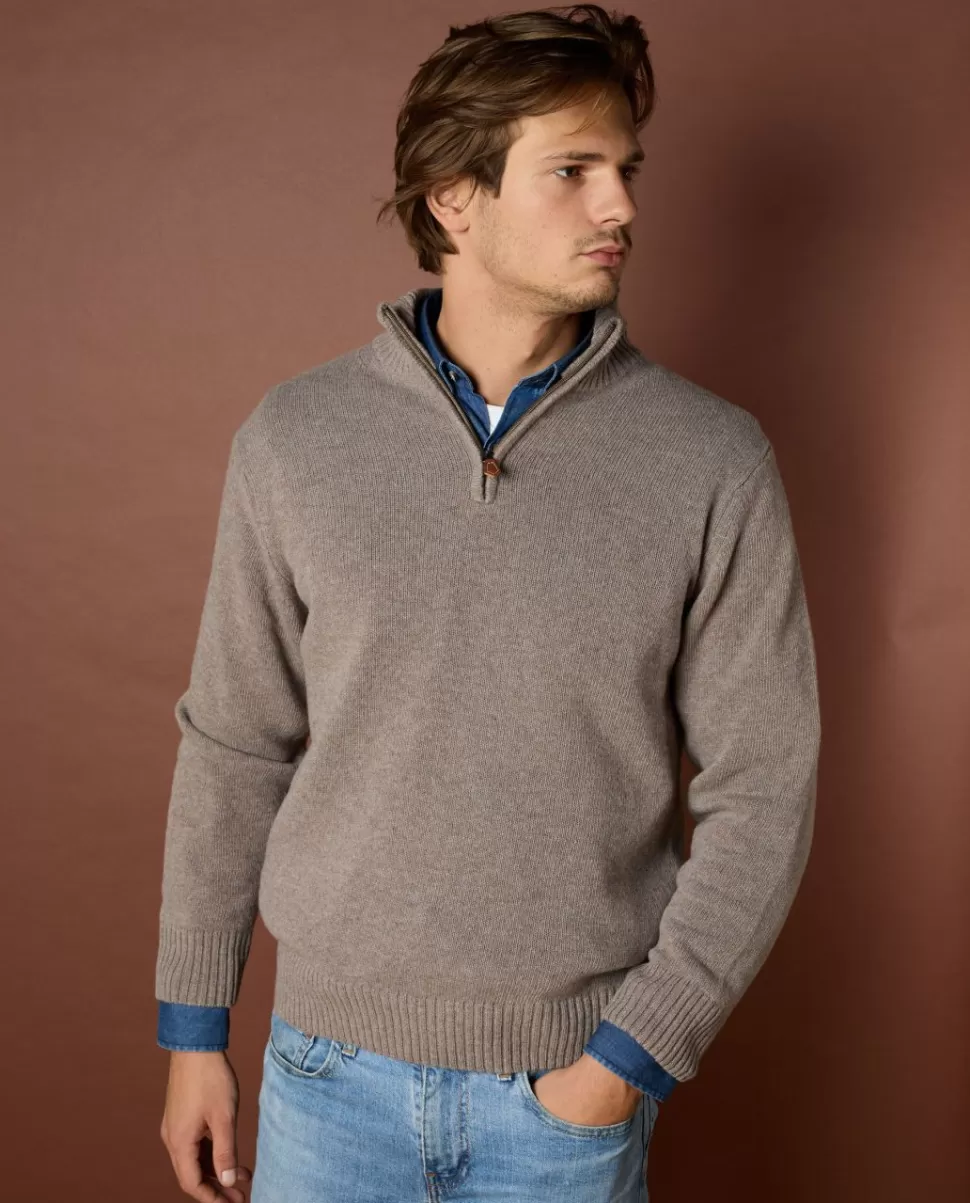 Homme Acanthe Pulls | Pull col zippé mérinos-cachemire