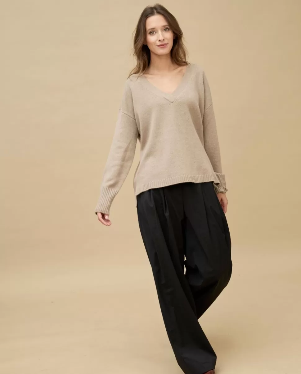 Femme Acanthe Col V | Pulls & Cardigans | Pull loose V croisé 100% cachemire