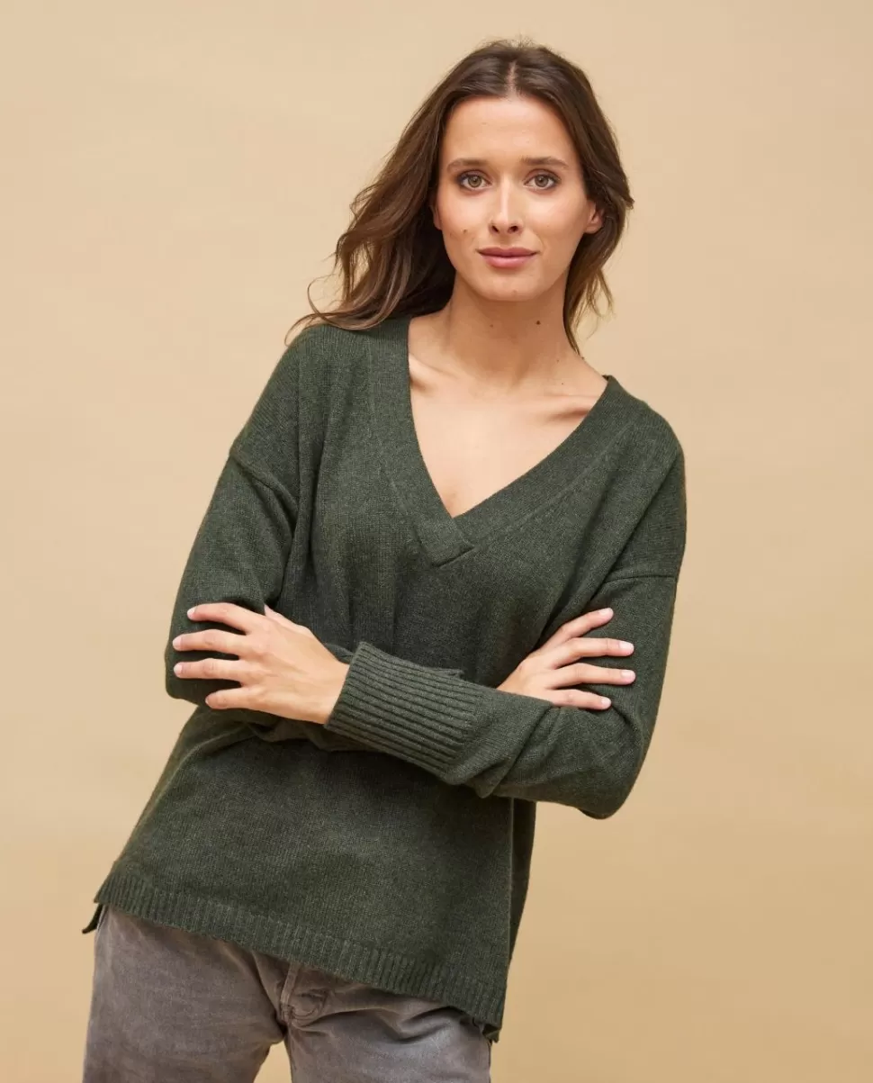 Femme Acanthe Col V | Pulls & Cardigans | Pull loose V croisé 100% cachemire