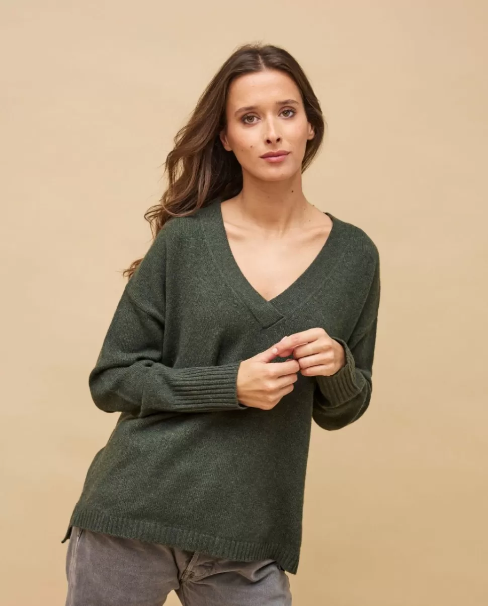 Femme Acanthe Col V | Pulls & Cardigans | Pull loose V croisé 100% cachemire