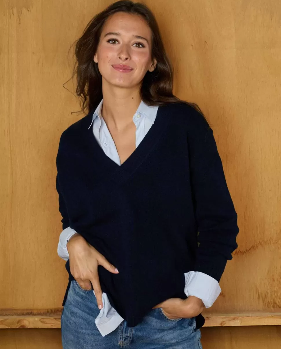 Femme Acanthe Col V | Pulls & Cardigans | Pull loose V croisé 100% cachemire