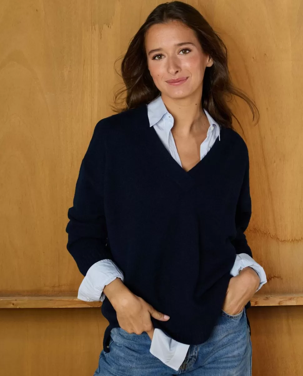 Femme Acanthe Col V | Pulls & Cardigans | Pull loose V croisé 100% cachemire