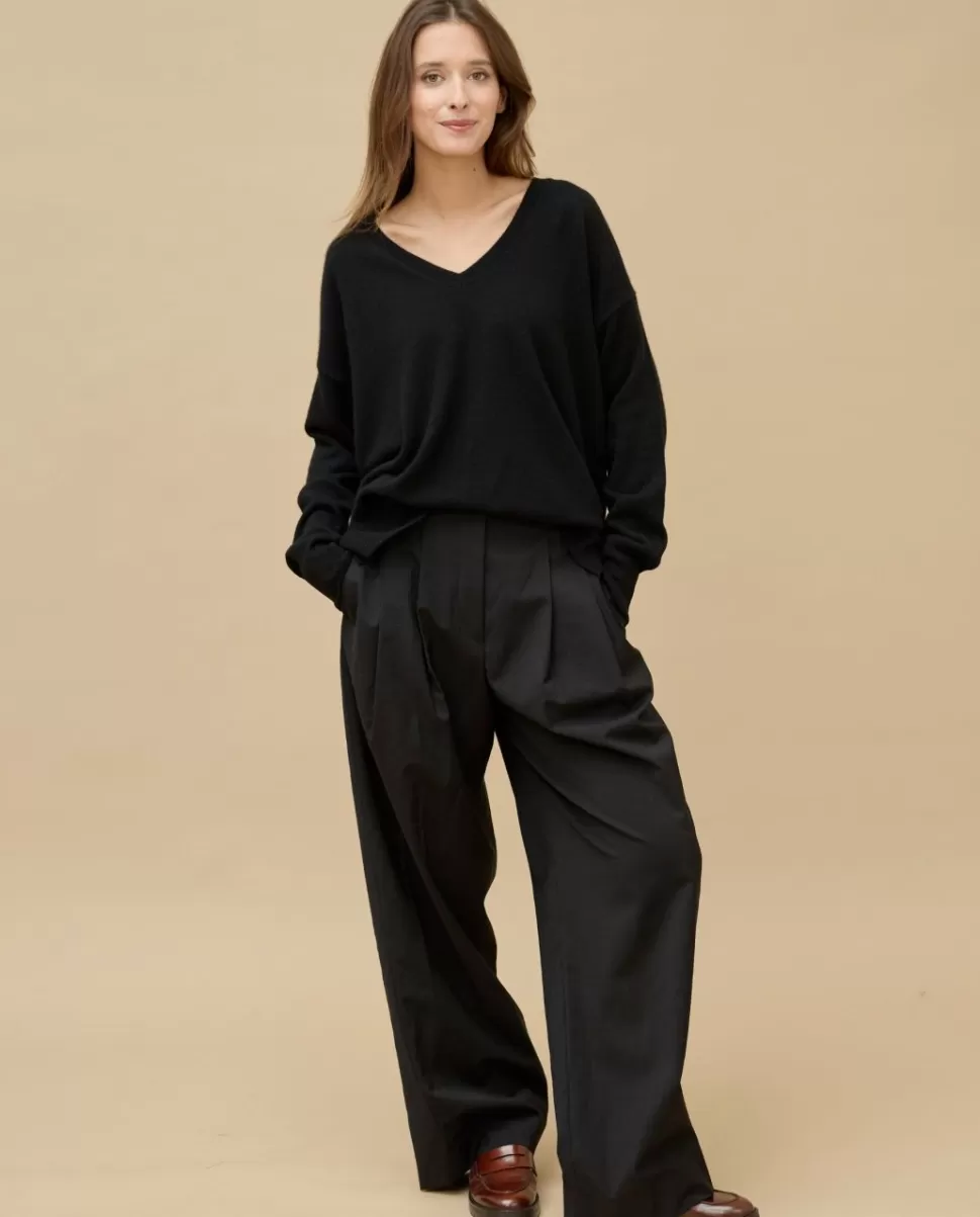 Femme Acanthe Col V | Pulls & Cardigans | Pull loose V croisé 100% cachemire