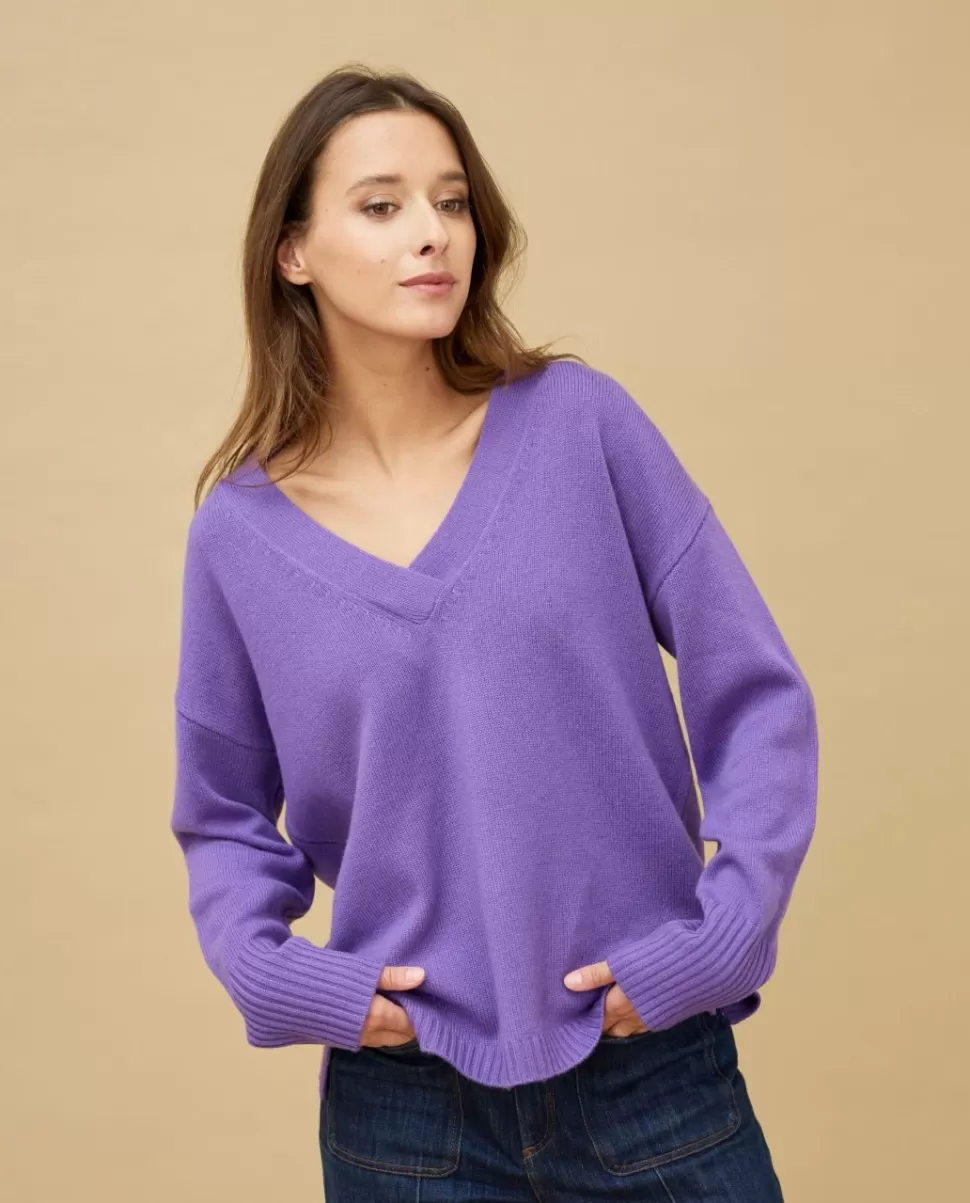 Femme Acanthe Col V | Pulls & Cardigans | Pull loose V croisé 100% cachemire