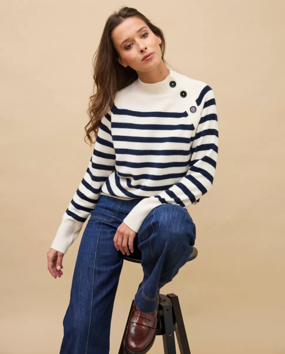 Femme Acanthe Col Rond | Pulls & Cardigans | Pull marin 100% cachemire