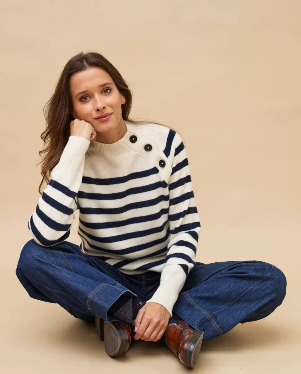 Femme Acanthe Col Rond | Pulls & Cardigans | Pull marin 100% cachemire
