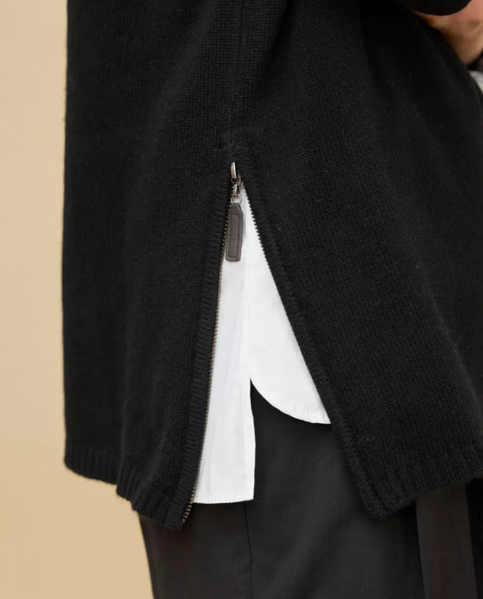 Femme Acanthe Col Rond | Pulls & Cardigans | Pull zips côtés 100% cachemire