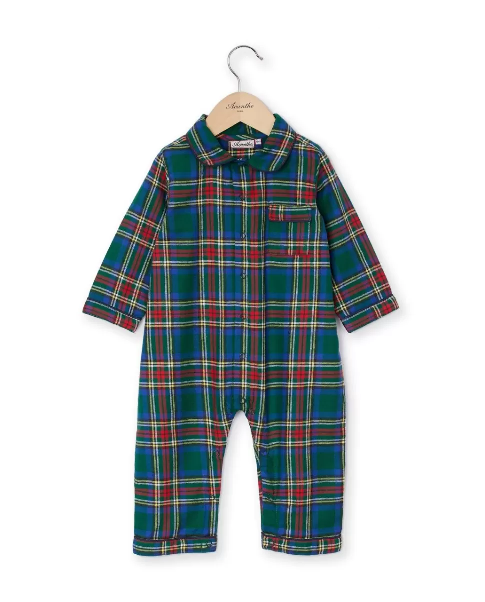 Acanthe Pyjamas | Pyjama combinaison écossais vert