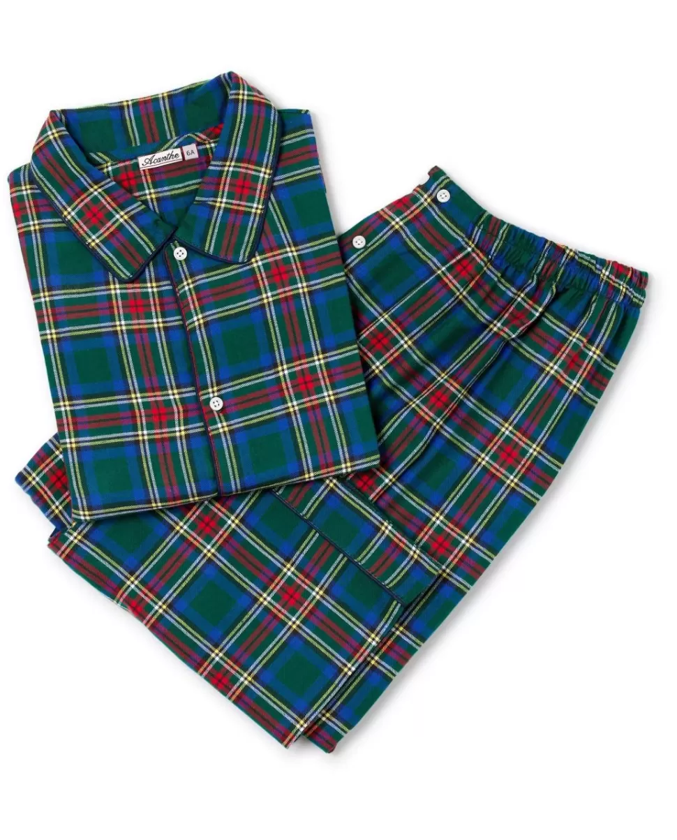 Homme Acanthe Pyjamas | Pyjama écossais vert