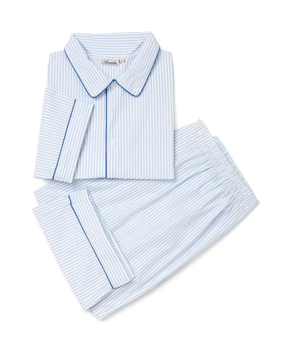 Homme Acanthe Pyjamas | Pyjama long rayure ciel