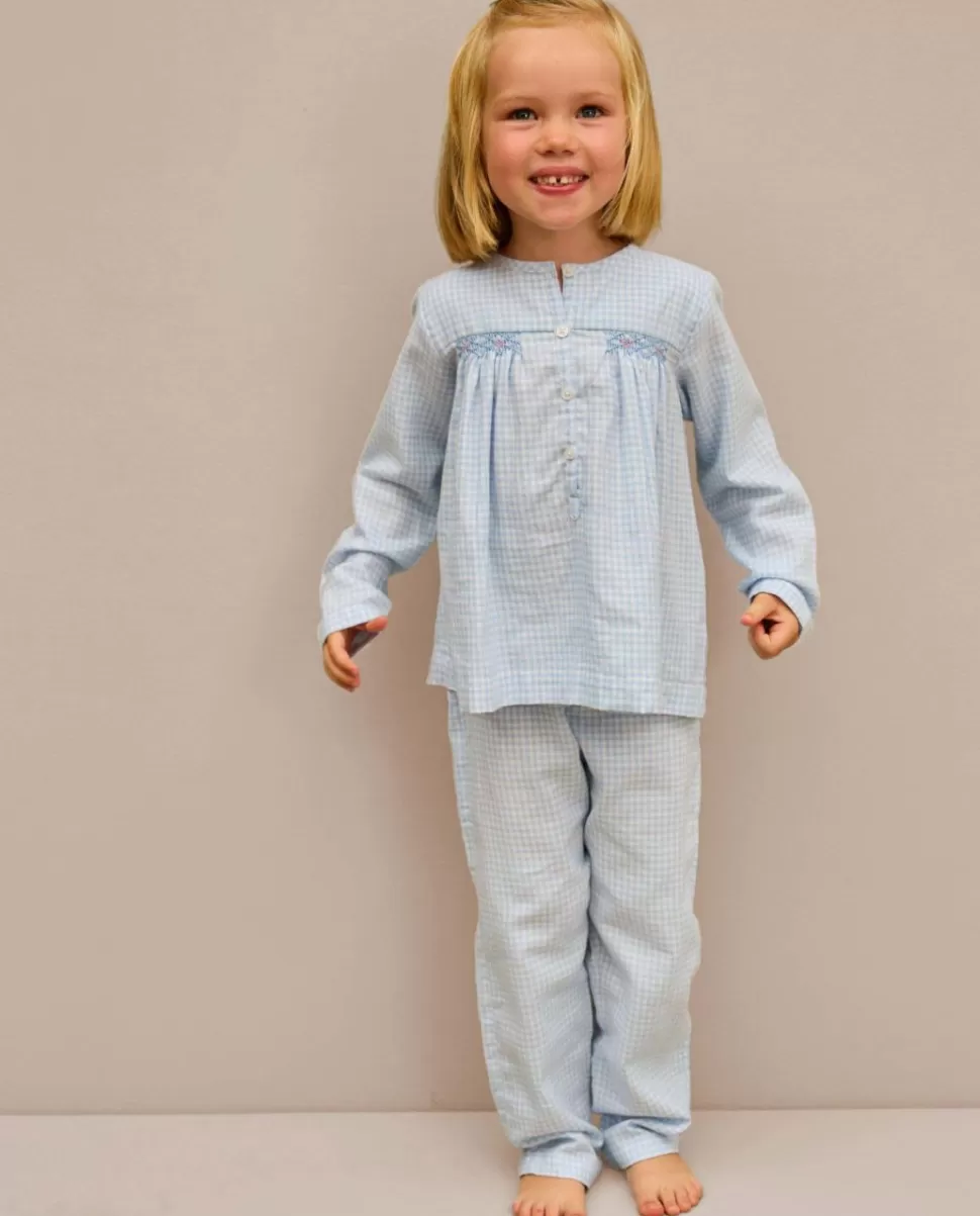 Enfant Acanthe Pyjamas | Pyjama smocké vichy ciel