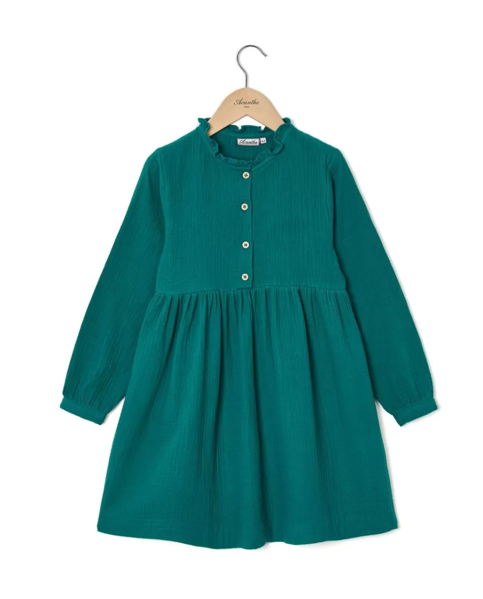Enfant Acanthe Robes | Robe boutons gaze de coton