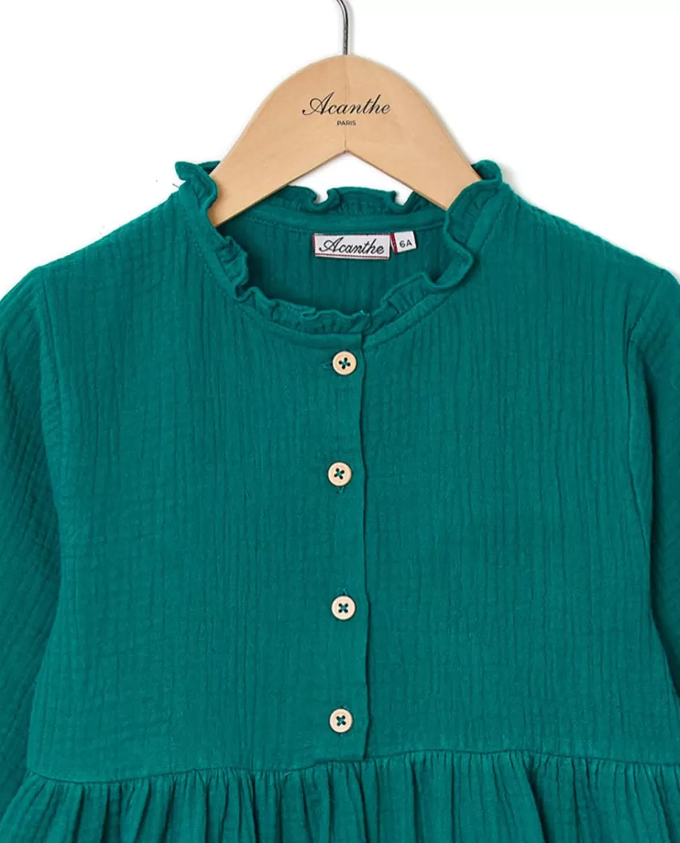 Enfant Acanthe Robes | Robe boutons gaze de coton