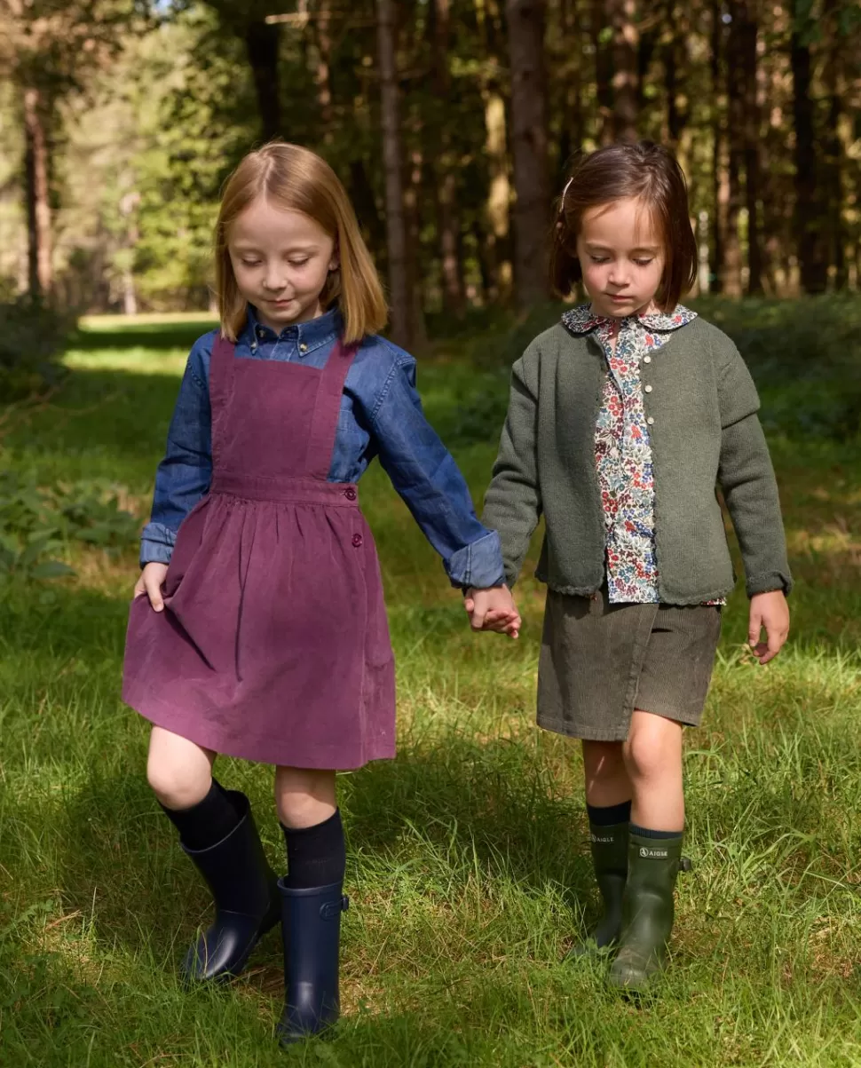 Enfant Acanthe Robes | Robe tablier velours