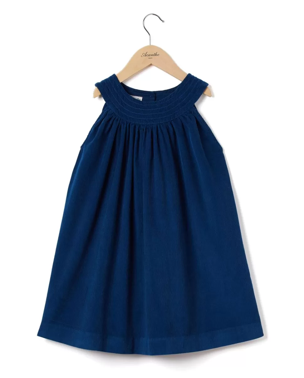 Enfant Acanthe Robes | robe trapèze velours Fille